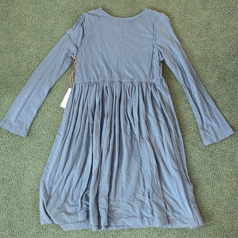 Pink Chicken Nicky Kid Girl Dress Sz 8Y Ink Blue With Embroidery NWT - Picture 7 of 10